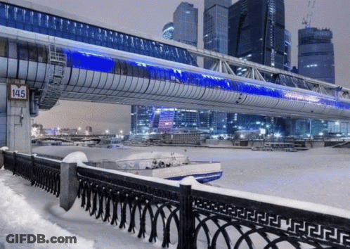 A Bridge Over A Body Of Water With A Sign That Says 145 GIF