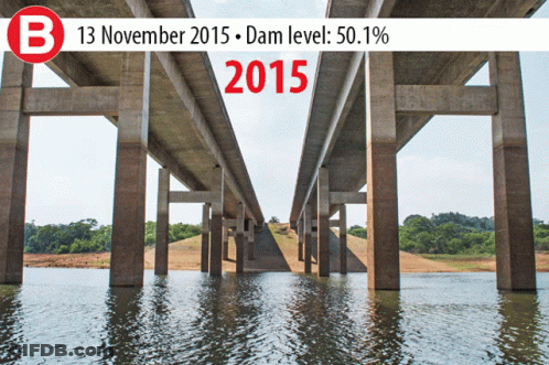 A Bridge Over A Body Of Water With The Year 2015 GIF