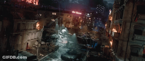 A Bridge Over A River With A Sign That Says Der Grosse GIF