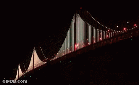 A Bridge With A Lot Of Lights On It GIF