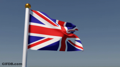 A British Flag Is Flying In The Wind GIF
