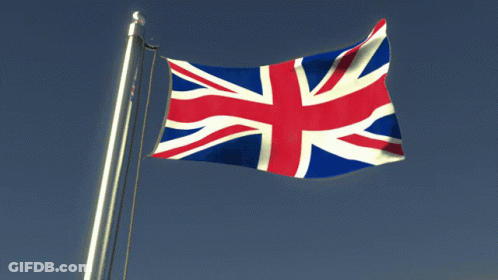 A British Flag Is Waving In The Wind GIF