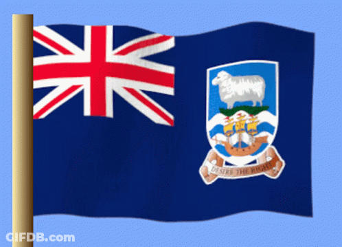 A British Flag With A Coat Of Arms On It GIF