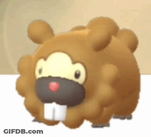 A Brown And Yellow Cartoon Animal With A Red Nose And Teeth . GIF