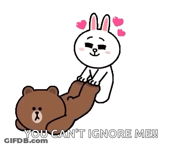 A Brown Bear And A White Rabbit Are Laying On Top Of Each Other On A White Background . GIF