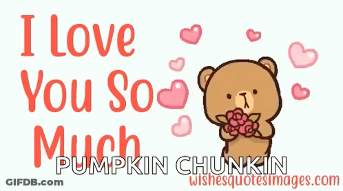 A Brown Teddy Bear Is Holding A Bouquet Of Roses And Hearts Are Flying Around It . GIF