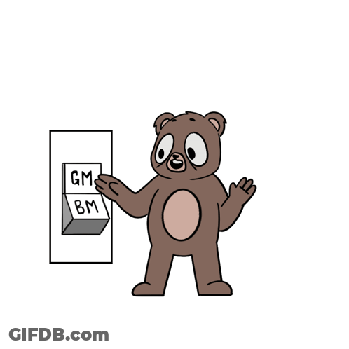Brown Teddy Bear Next To Gm Bm Switch GIF