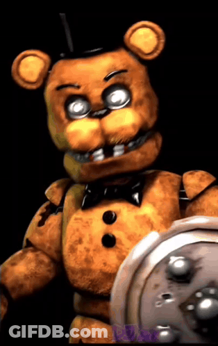 A Brown Teddy Bear With A Top Hat And Bow Tie Is Holding A Clock GIF