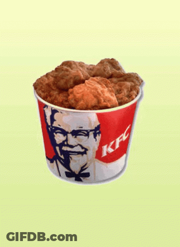 A Bucket Of Fried Chicken With A Kfc Logo GIF