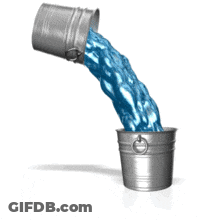 A Bucket Of Water Pouring Into A Bucket GIF