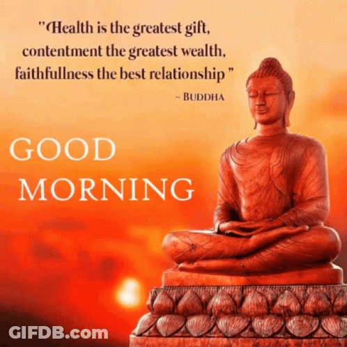 A Buddha Statue With A Quote From Buddha GIF