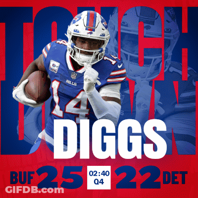A Buffalo Bills Football Player Named Diggs Is Running With The Ball GIF