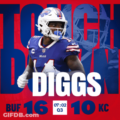 A Buffalo Bills Football Player Named Diggs Runs With The Ball GIF
