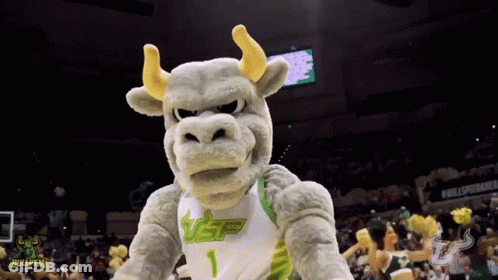 A Bull Mascot Is Wearing A Usp Jersey GIF