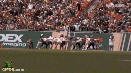 A Bullpen Logo Can Be Seen On The Side Of A Football Field GIF