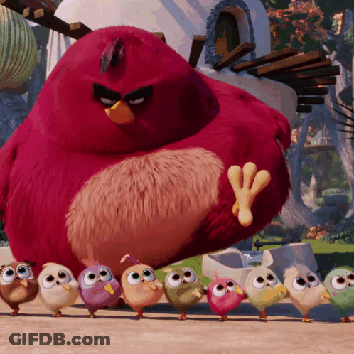 Cartoon Birds Standing Next To Each Other GIF