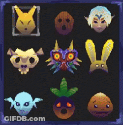 A Bunch Of Cartoon Faces Are On A Dark Background GIF