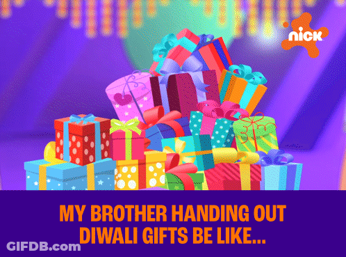 A Bunch Of Colorful Gifts Are On A Purple Background With A Nick Logo GIF