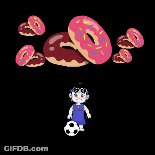 A Bunch Of Donuts On A Black Background GIF