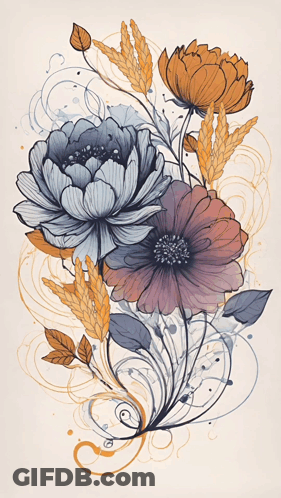 A Bunch Of Flowers On A White Background GIF