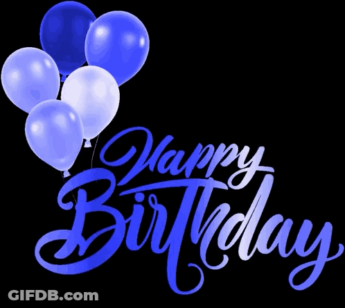 Pink Balloons With Happy Birthday Text GIF