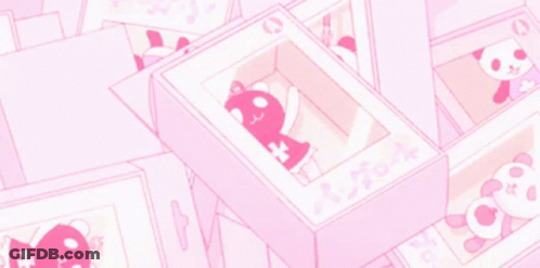 A Bunch Of Pink Boxes With One That Says ' R ' On It GIF