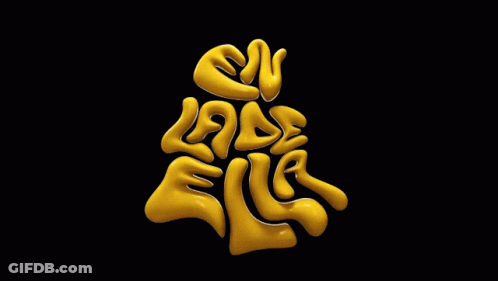 A Bunch Of Yellow Letters On A Black Background Including The Letters L And V GIF