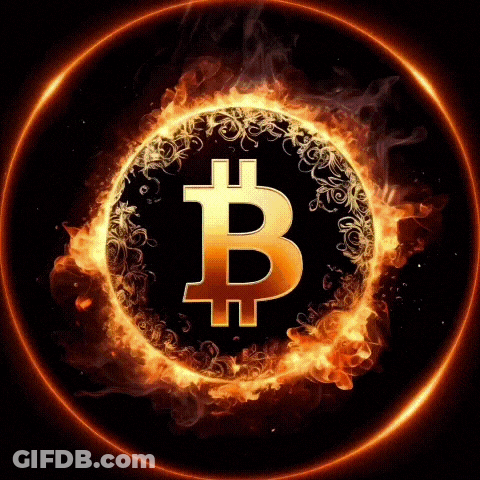 A Burning Coin With The Letter B In The Middle GIF