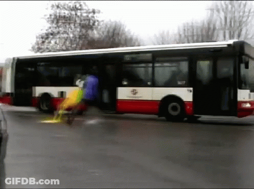 A Bus With The Number 3077 On It GIF