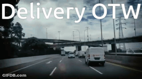 A Busy Highway With The Words Delivery Otw On The Bottom GIF