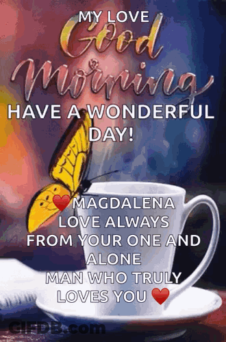 A Butterfly Is Sitting On Top Of A Cup Of Coffee GIF