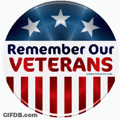 A Button That Says Remember Our Veterans GIF