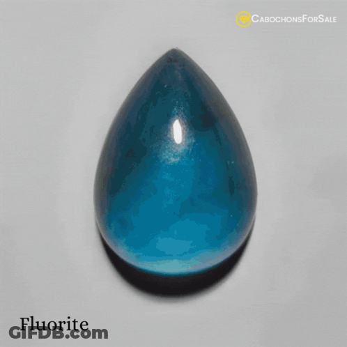 A Cabochons For Sale Ad With A Blue Fluorite Cabochon GIF