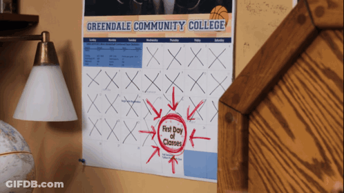 Greendale Community College First Day Of Classes GIF
