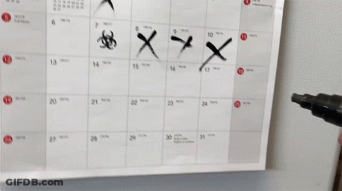 A Calendar For July 2020 Is Being Written On GIF