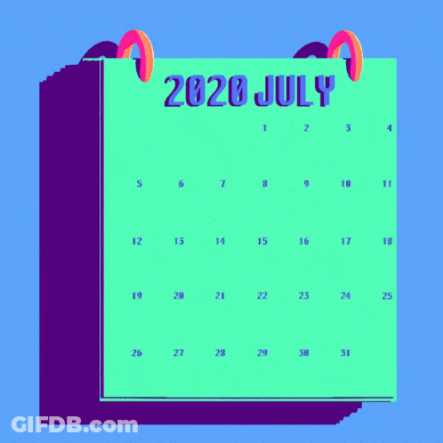 A Calendar For July 2020 With 100 Days Till Election Written On It GIF