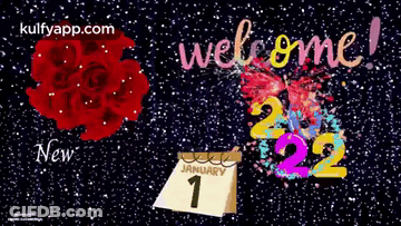 A Calendar That Says January 1 On It In Front Of A Red Rose GIF