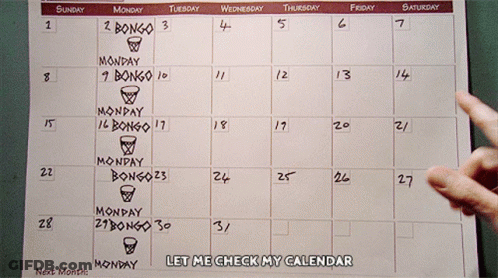 A Calendar With The Words Let Me Check My Calendar Written On It GIF