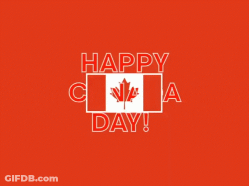 A Canadian Flag With A Maple Leaf And The Words Canada GIF