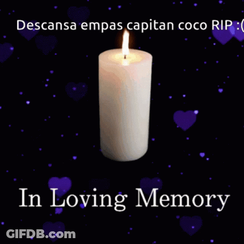 A Candle With The Words In Loving Memory On The Bottom GIF