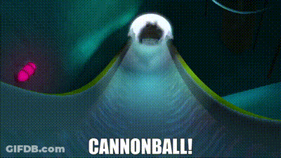 A Cannonball Is Being Thrown Down A Hill In A Video Game GIF