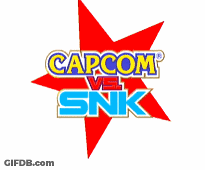 A Capcom Vs. Snk Logo With A Red Star GIF