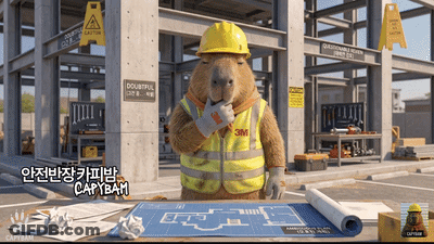 A Capybara Wearing A Hard Hat Vest And Gloves With 3M Written On It GIF