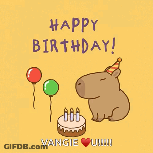 A Capybara Wearing A Party Hat Is Celebrating His Birthday GIF