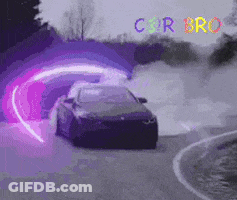 A Car Is Driving Down A Road With A Purple Light Behind It And The Words Csr Bro On The Bottom . GIF