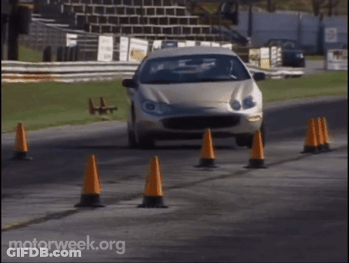 A Car Is Driving Down A Road With Motorweek.org Written On The Bottom Of The Screen GIF