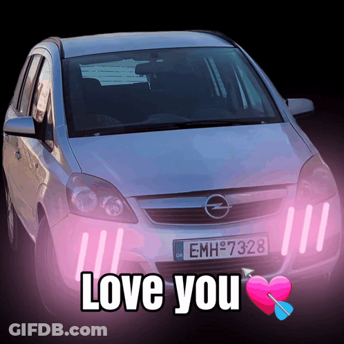 A Car With A License Plate That Says Emh-732B GIF