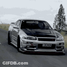A Car With A License Plate That Says " I Demon " GIF