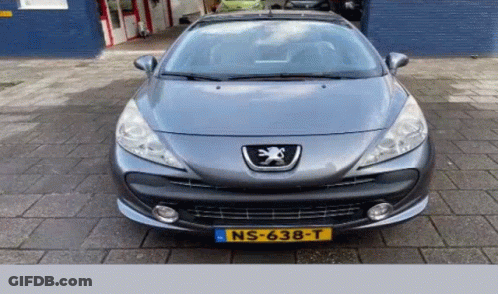 A Car With A License Plate That Says Ns-638-T GIF