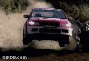 A Car With The Word Civic On The Front Is Jumping In The Air GIF